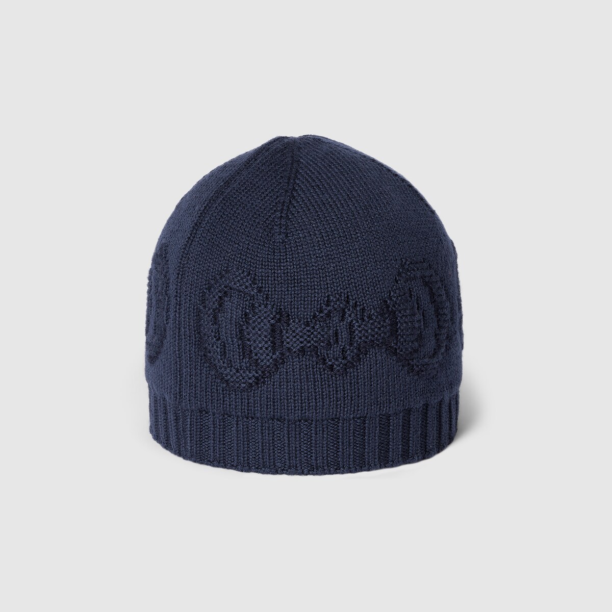 Wool hat with Horsebit detail in navy - thumbnail 2
