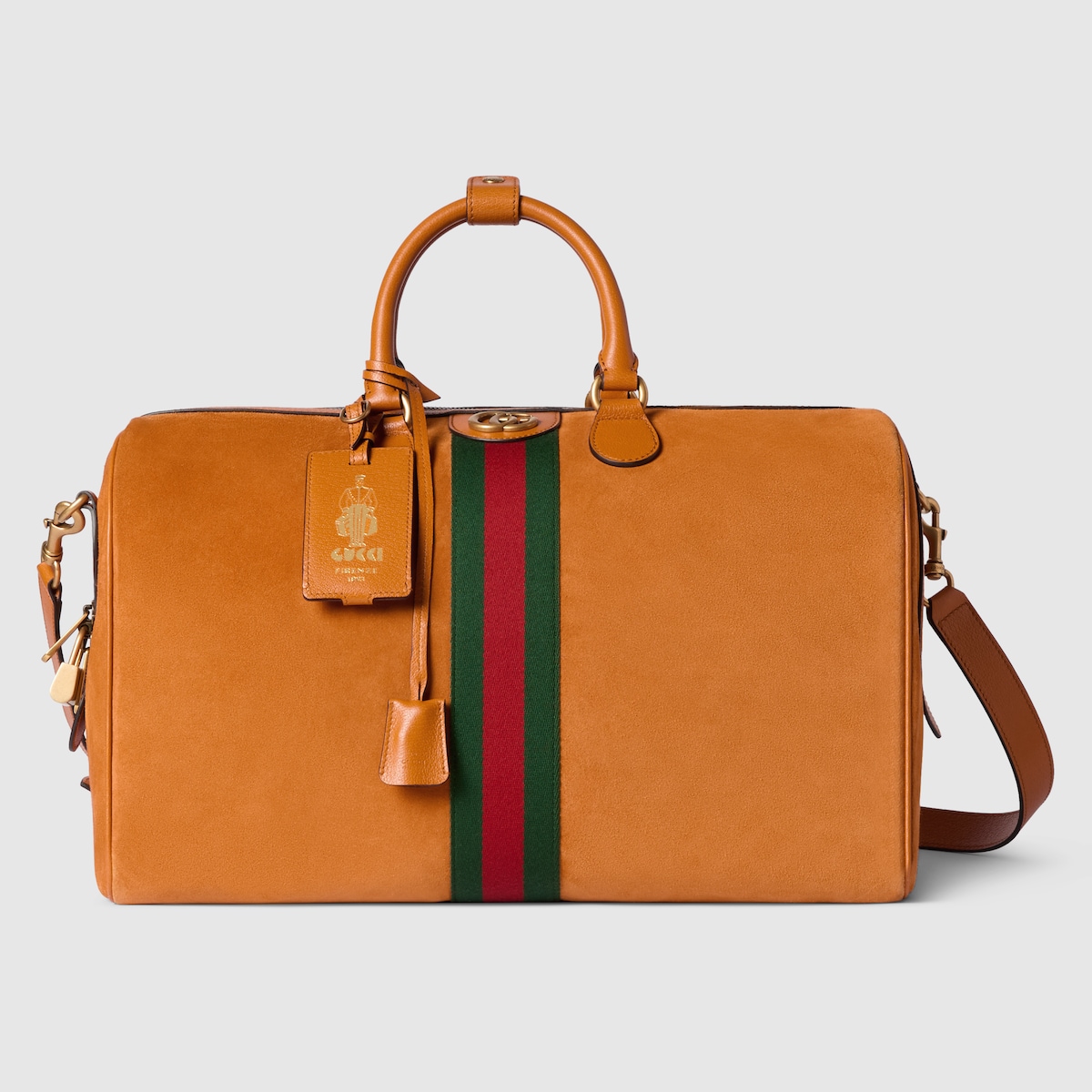 Gucci Savoy medium duffle bag in orange suede - thumbnail 6