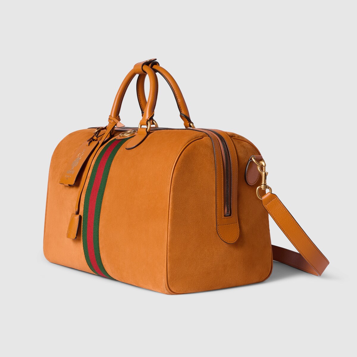 Gucci Savoy medium duffle bag in orange suede - thumbnail 7