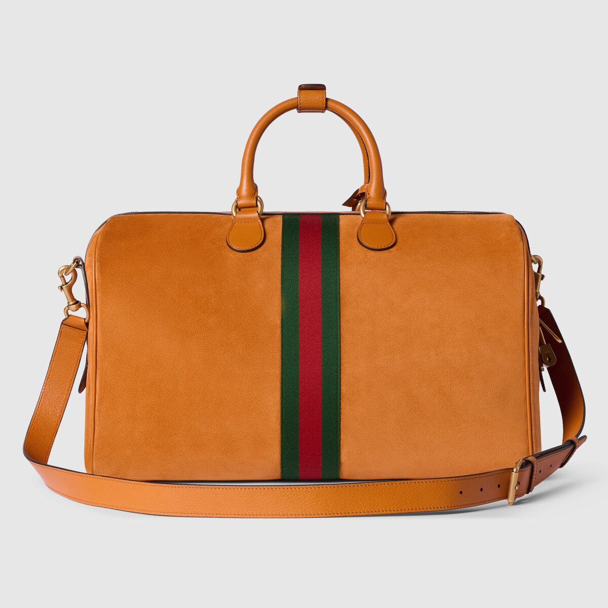 Gucci Savoy medium duffle bag in orange suede - thumbnail 4