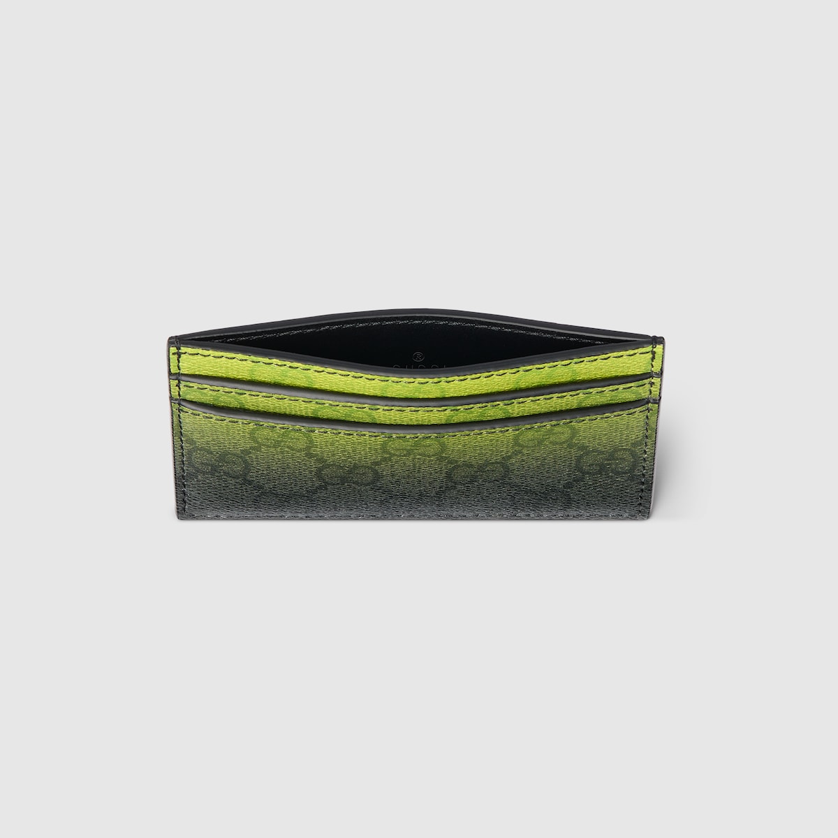 Gucci Chroma card case in lime and black fabric | GUCCI® US