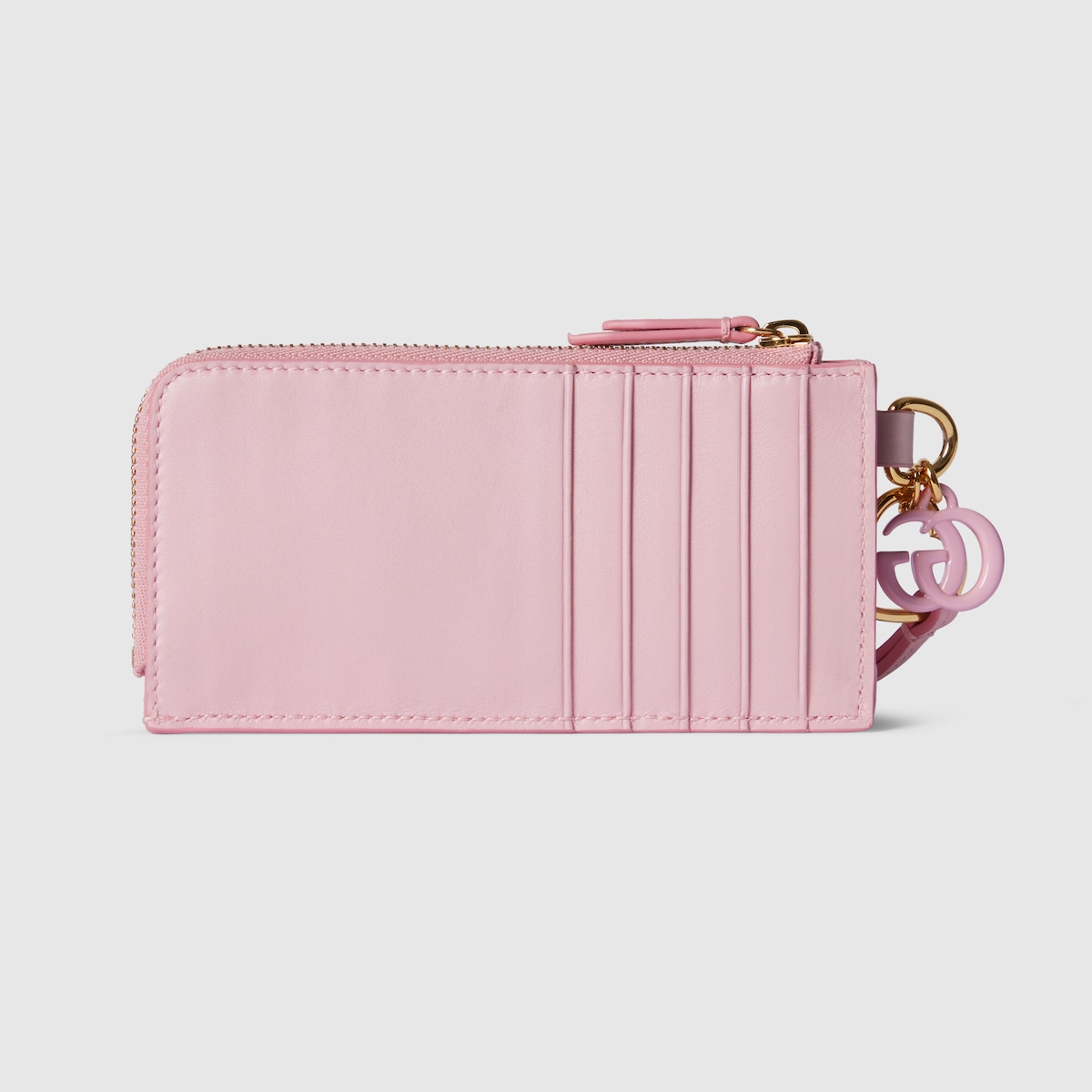 ダブルG チャーム カードケース ・ピンク レザー | GUCCI公式