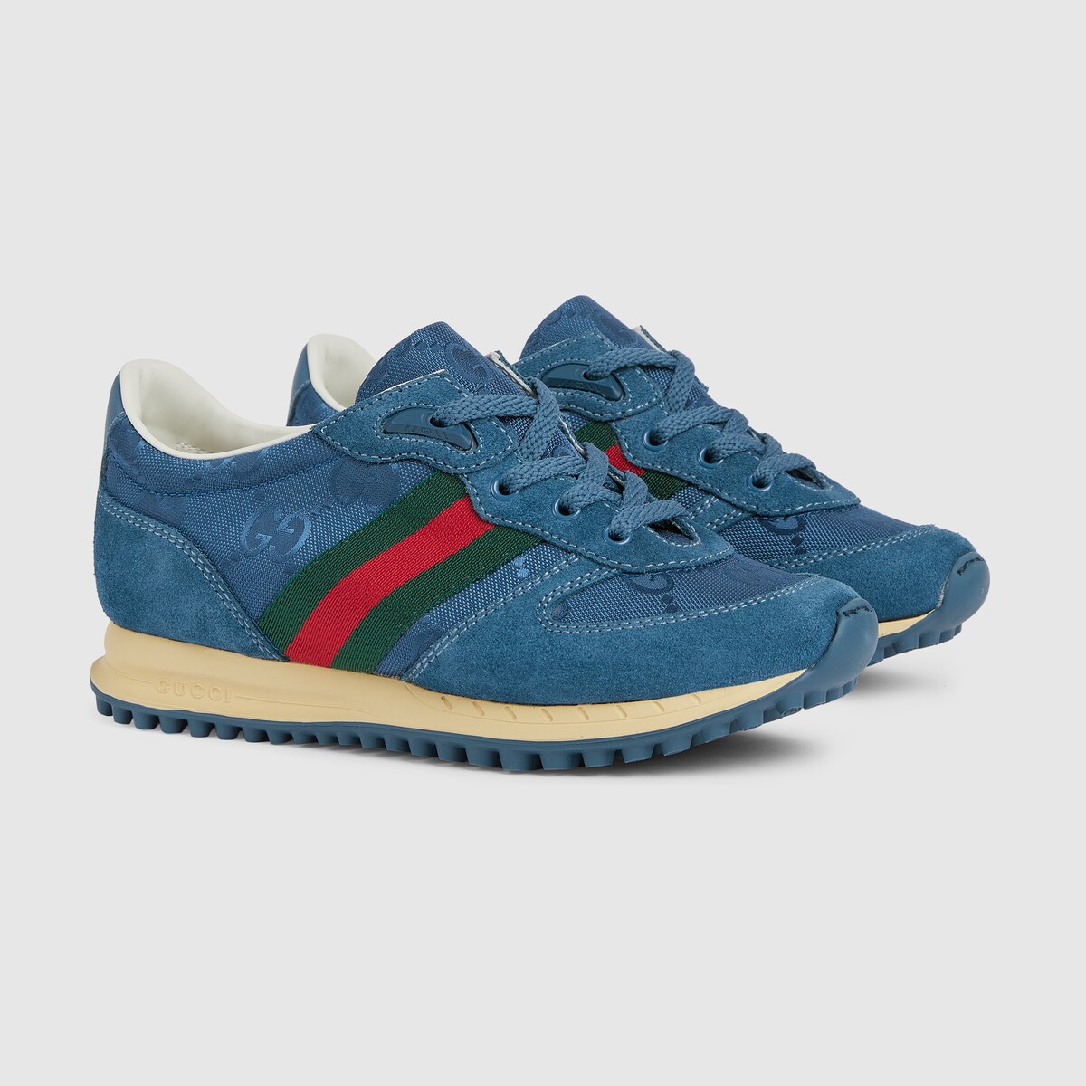 Children's Gucci Re-Motion sneakers in blue GG nylon and suede - thumbnail 5