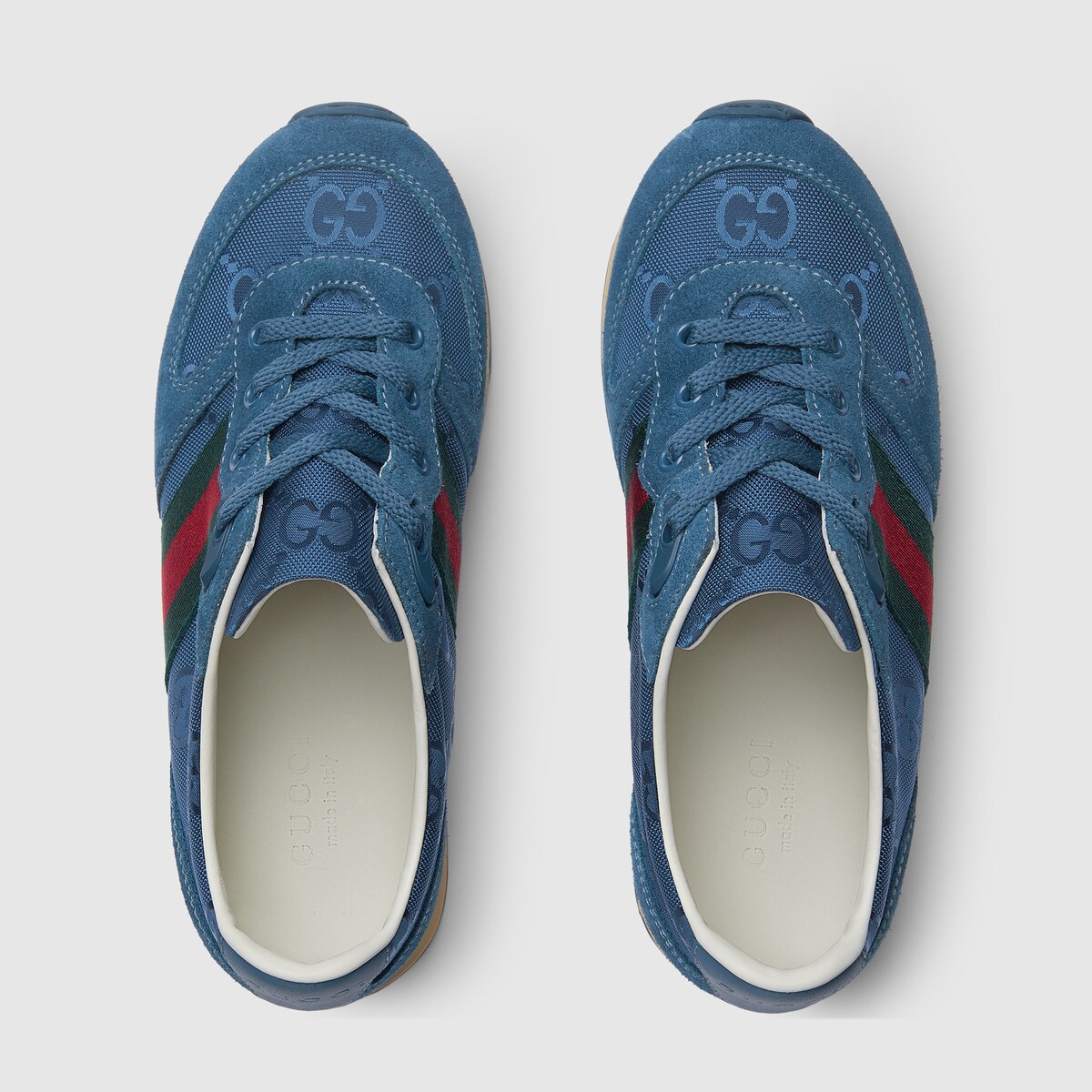 Children's Gucci Re-Motion sneakers in blue GG nylon and suede