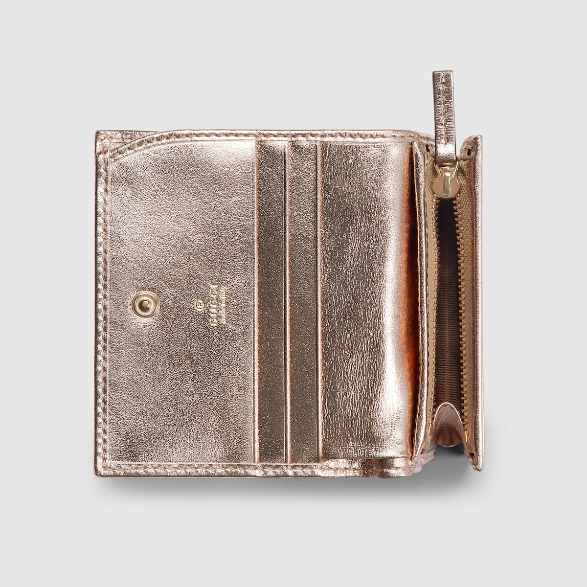 GG Marmont small wallet in metallic gold leather | GUCCI® US GG Marmont small wallet in metallic gold leather | GUCCI® US