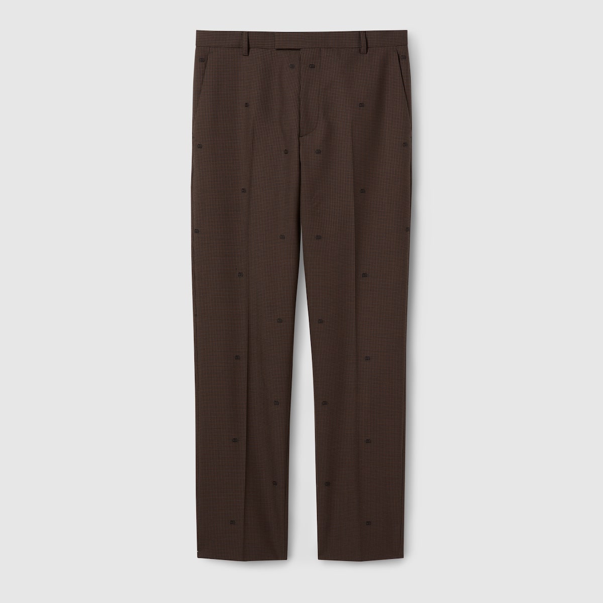 GG houndstooth wool jacquard pant in brown and black | GUCCI® US 