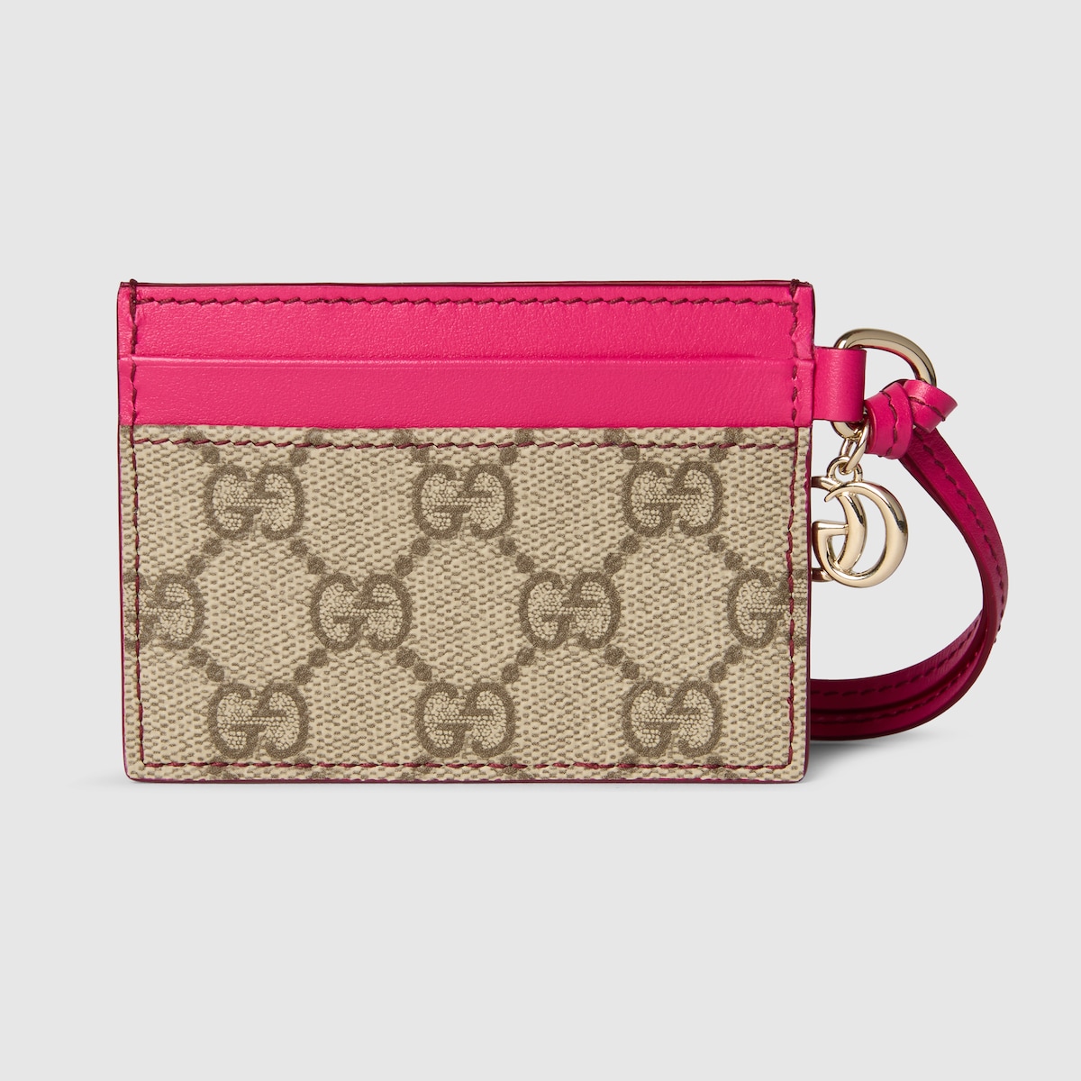 【美品】Gucciケース　カードケース ダブルG フローラル カードケース ・ベージュ＆ダークブラウン GG