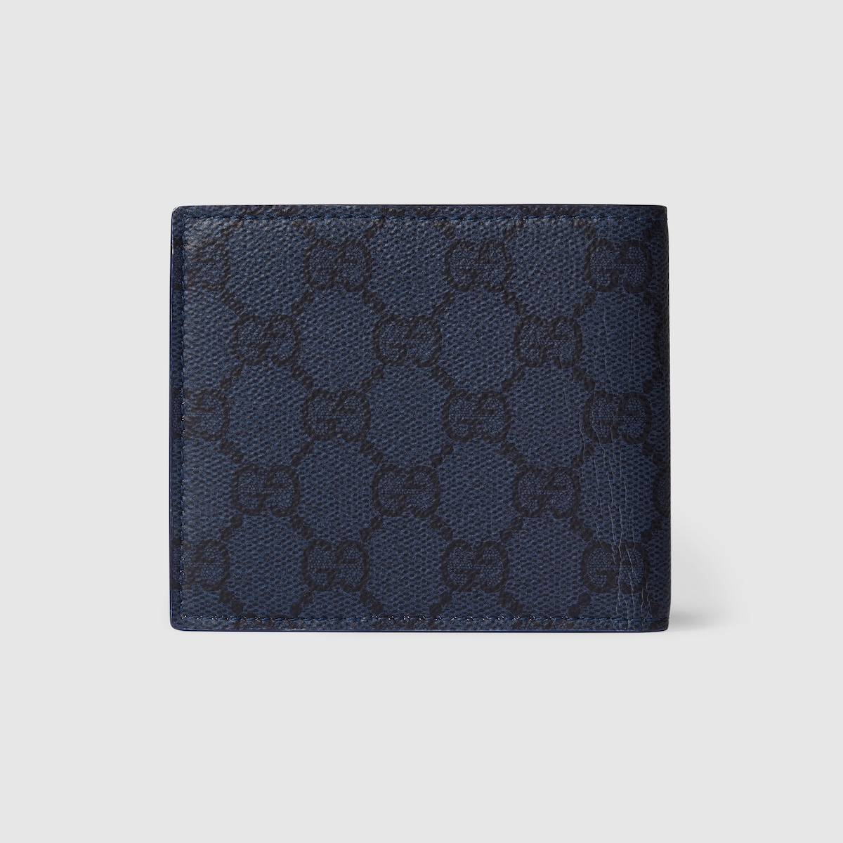 GG bi-fold wallet with print in dark blue GG Supreme | GUCCI® US