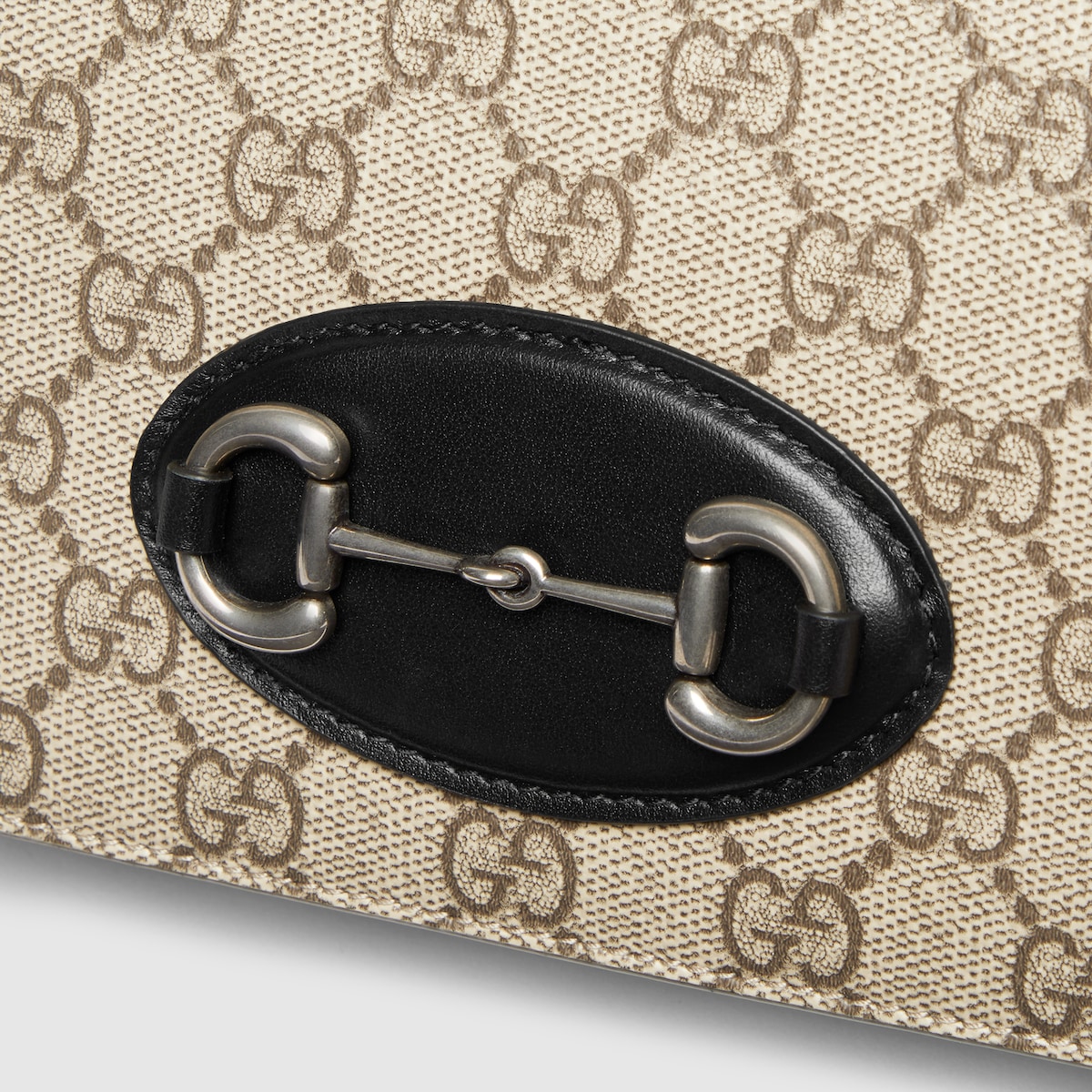 Gucci Horsebit 1955 mini bag in beige and brown GG Supreme - thumbnail 4