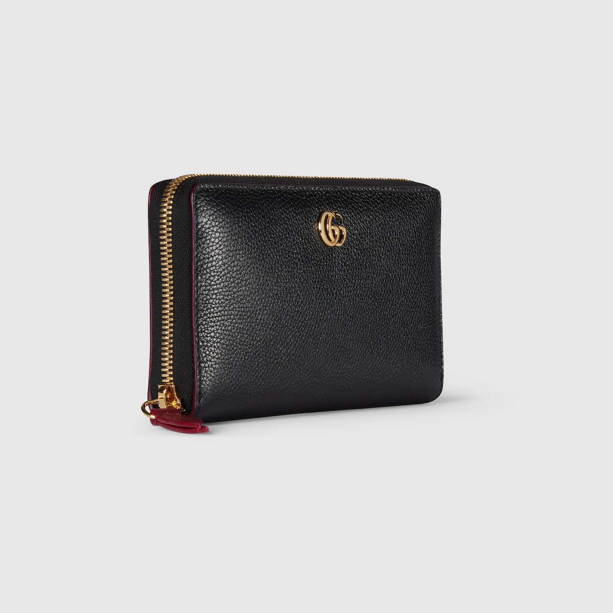 ダブルG バイカラー ジップアラウンドウォレット ・ブラック＆レッド
