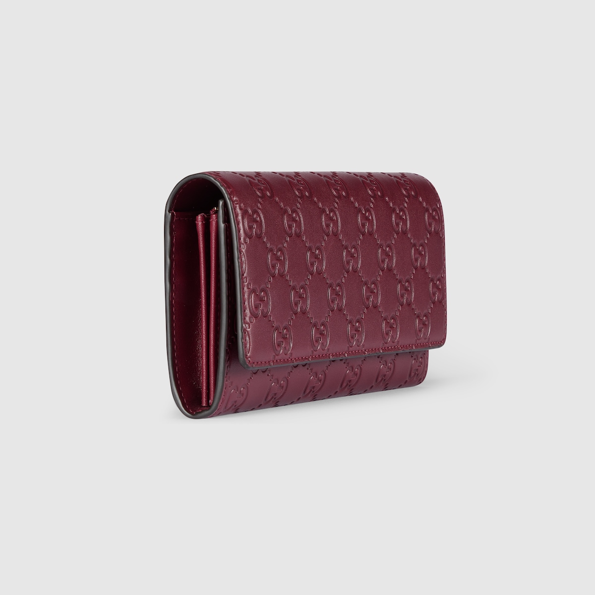 GG Emblem continental wallet in Rosso Ancora red GG leather