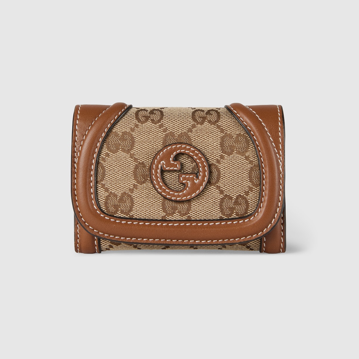 Gucci Blondie card case in beige and brown GG canvas | GUCCI® UK
