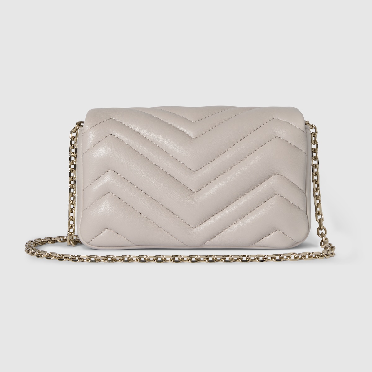 GG Marmont mini shoulder bag in light grey leather | GUCCI® GR