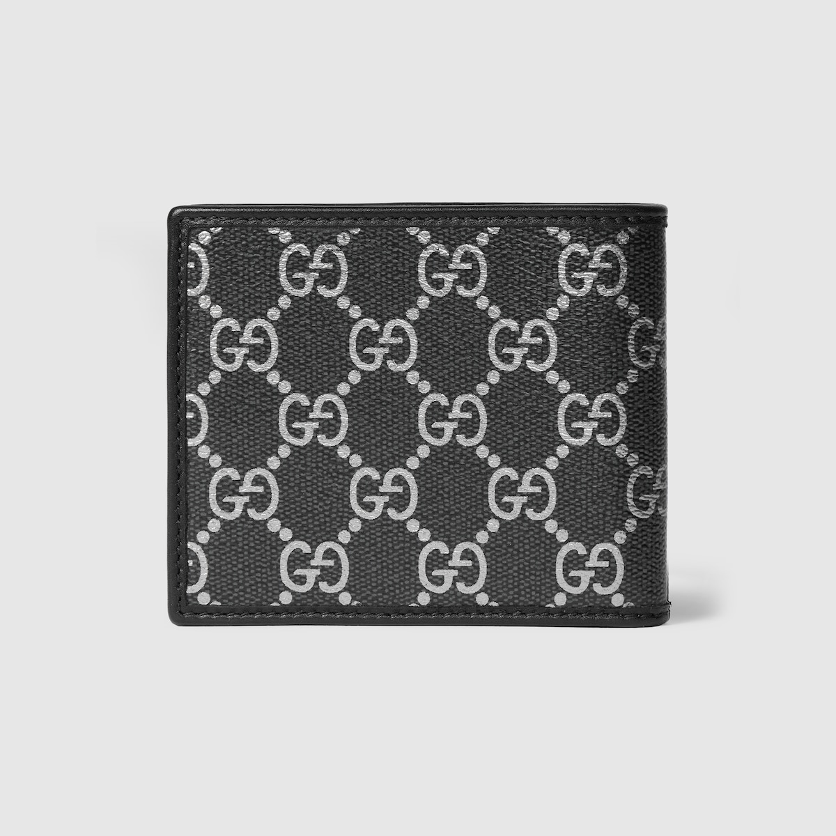 お値下げしました　GUCCI 二つ折り財布 ブラック グレー GGパターン 834271_FAFUD_8643_009_080_0000