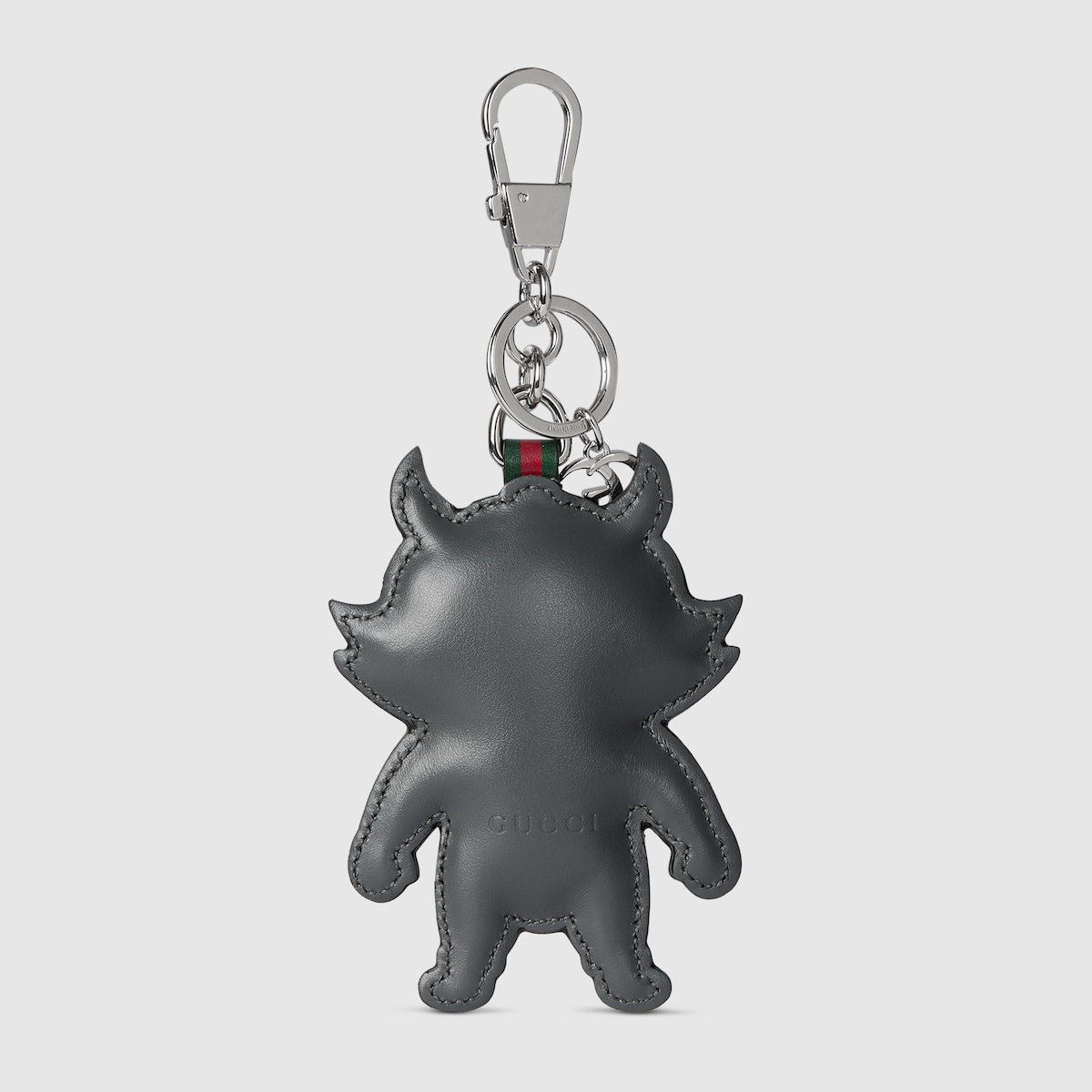 Gucci Besties keychain charm in grey GG fabric | GUCCI® JP