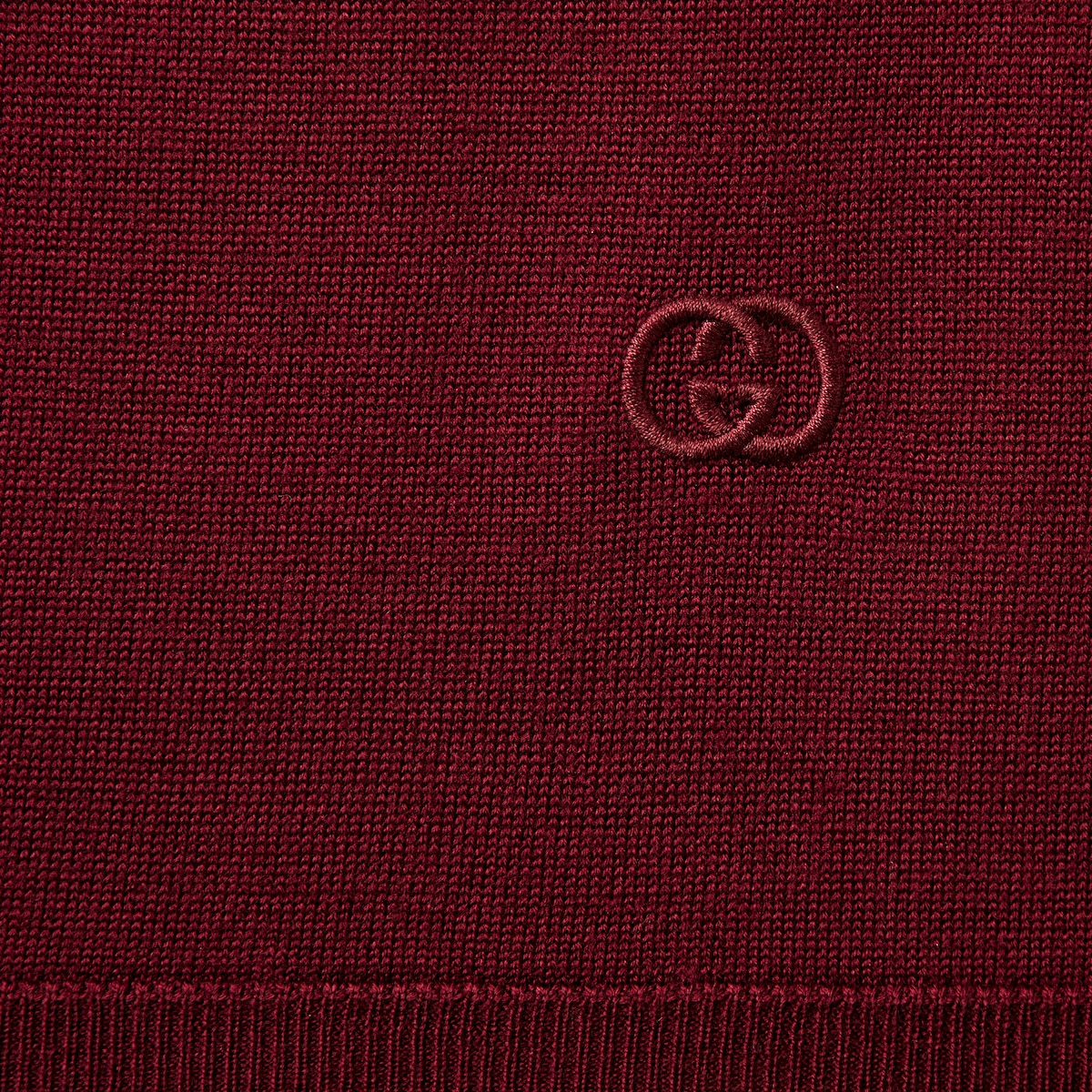 Extra fine wool polo top in rosso ancora red