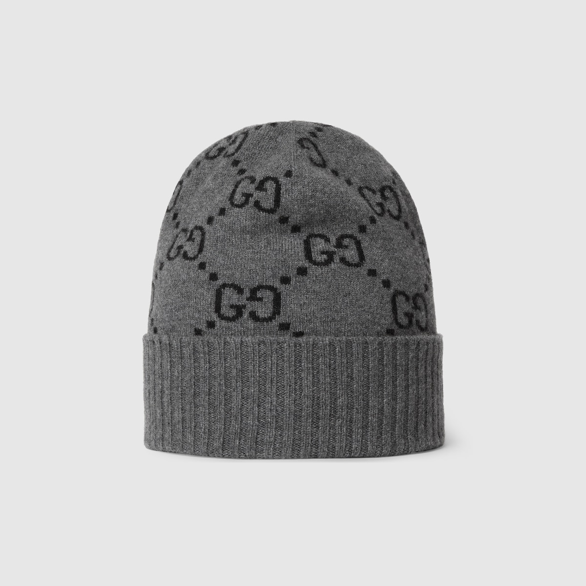 GG cashmere hat in black and grey