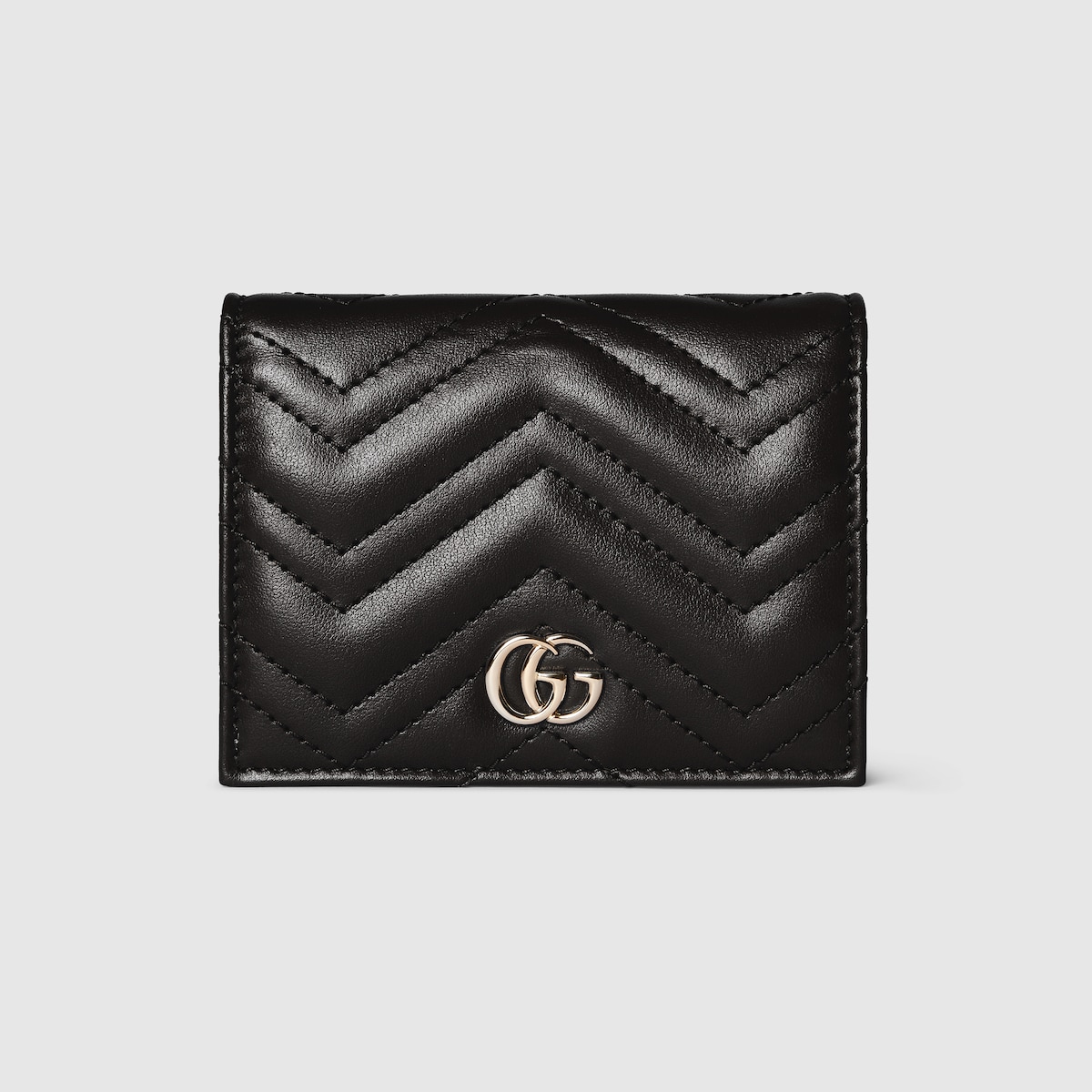 GUCCI ミニ財布 ダブルG ブラック ダブルG ミニウォレット (コイン＆紙幣入れ付き） ・ブラック レザー