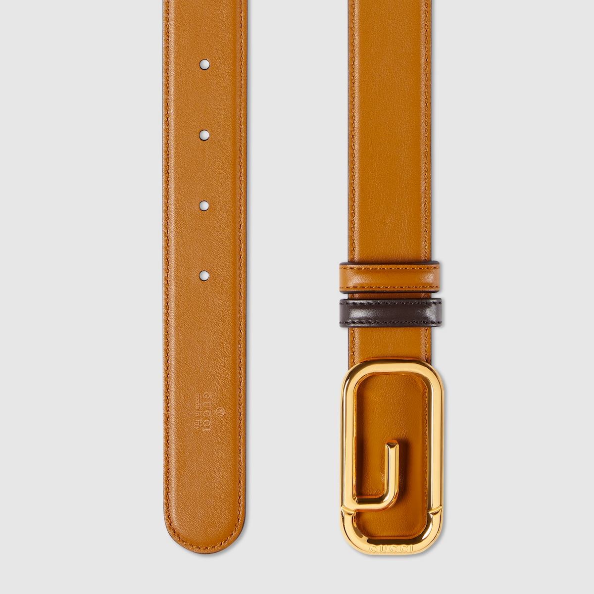 リバーシブル ベルト（スクエアG バックル） ・ダークブラウン