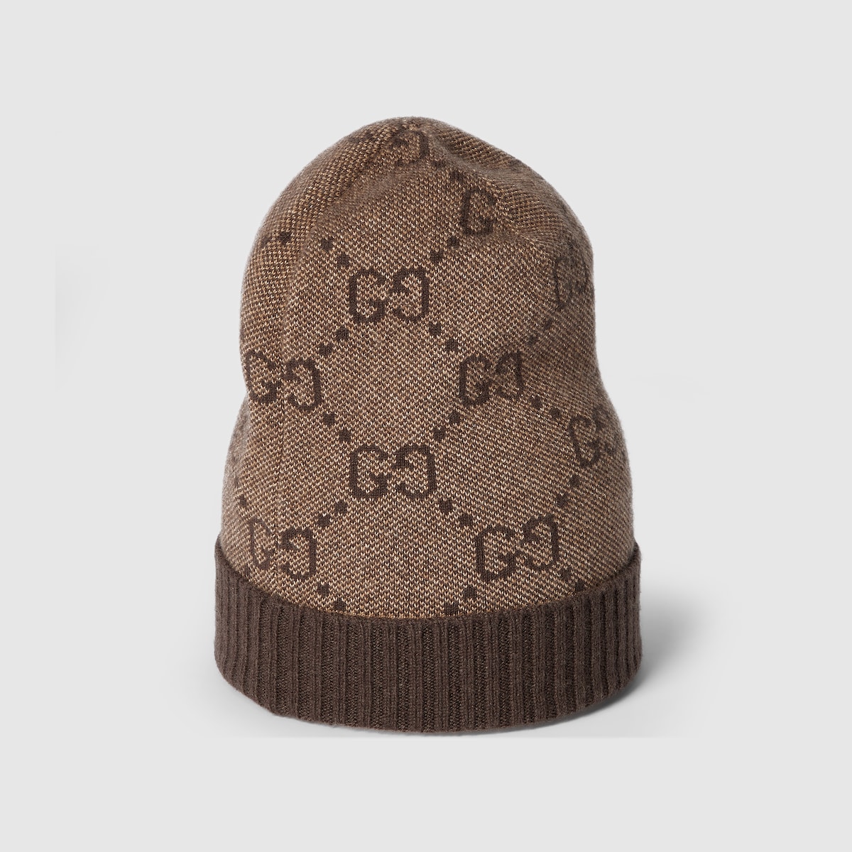 GG cashmere lamé hat in white and beige - thumbnail 2