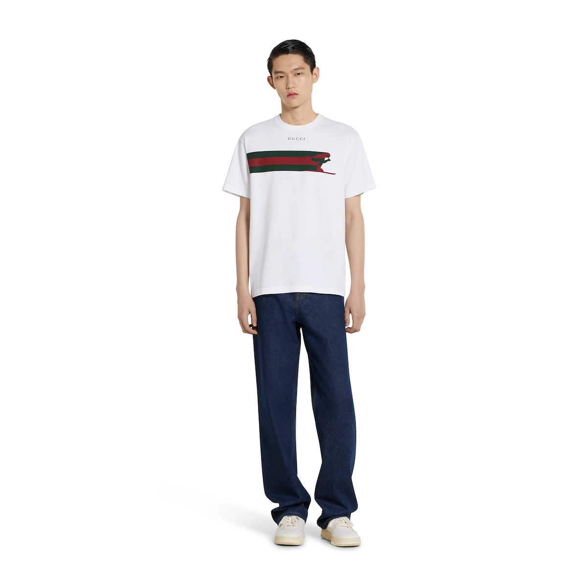 Cotton jersey T-shirt with print in white | GUCCI® US