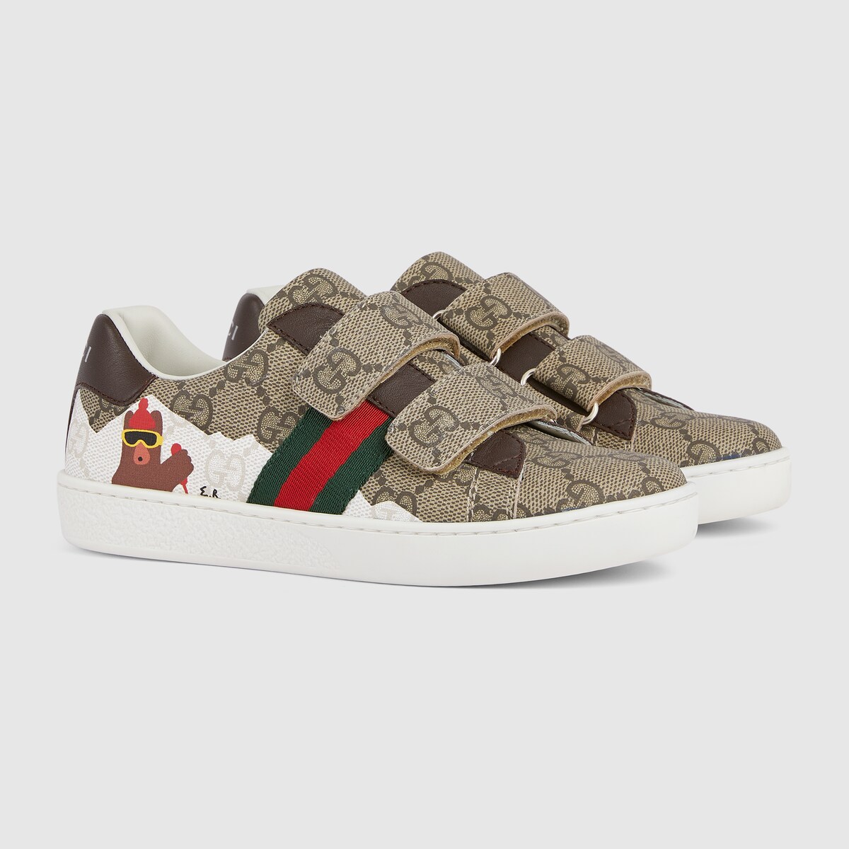 Children's Ace sneaker in beige and brown GG Supreme - thumbnail 5