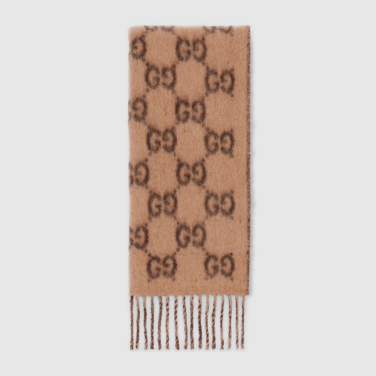 GG alpaca wool scarf in brown and light brown | GUCCI® US