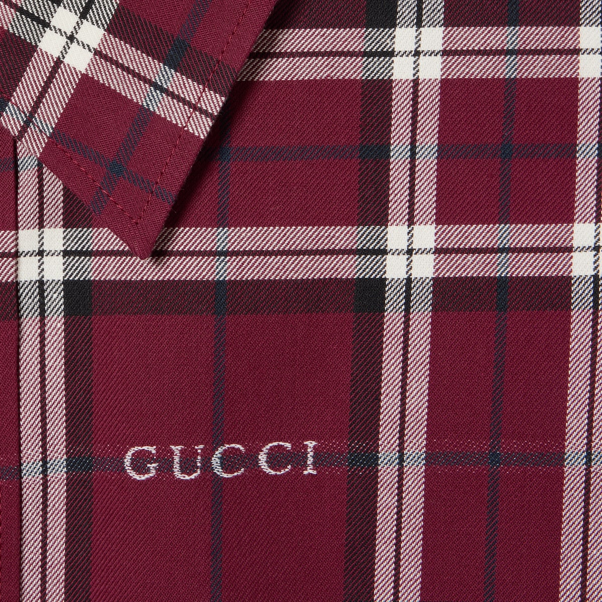 Tartan cotton jacquard shirt in multicolor | GUCCI® US