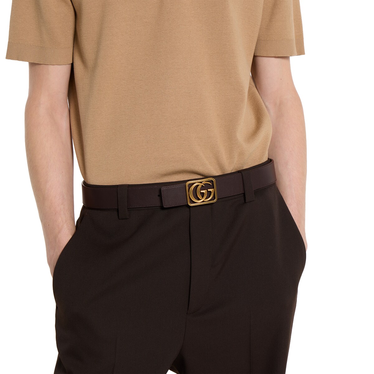 Reversible GG Marmont belt in black Supreme and black leather - thumbnail 9
