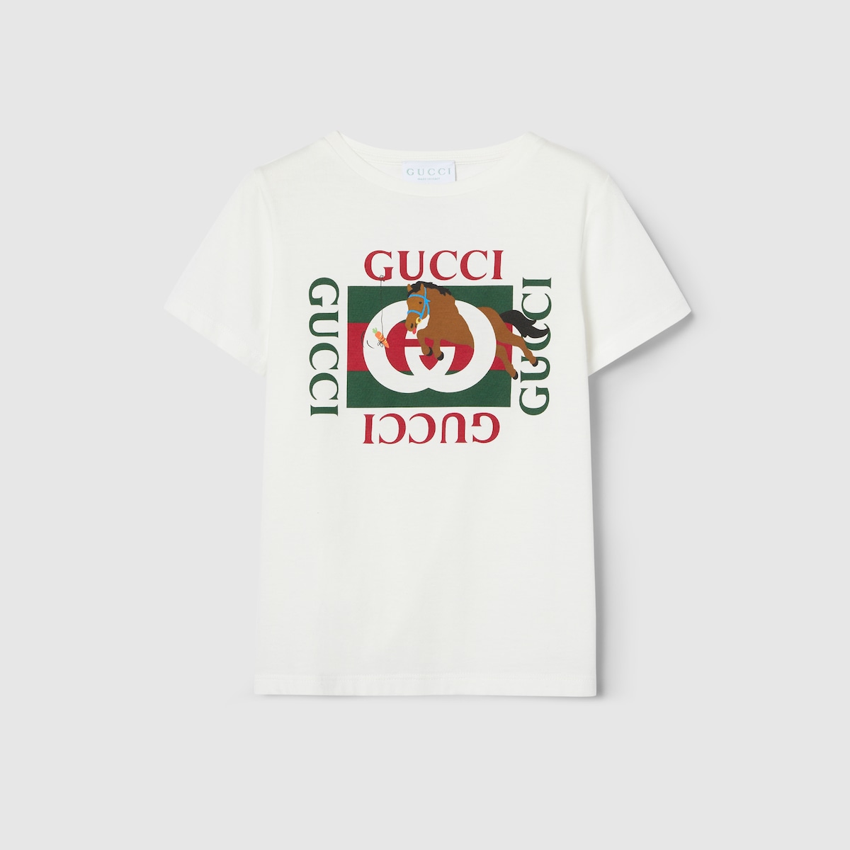 Children's cotton T-shirt with print in white | GUCCI® US