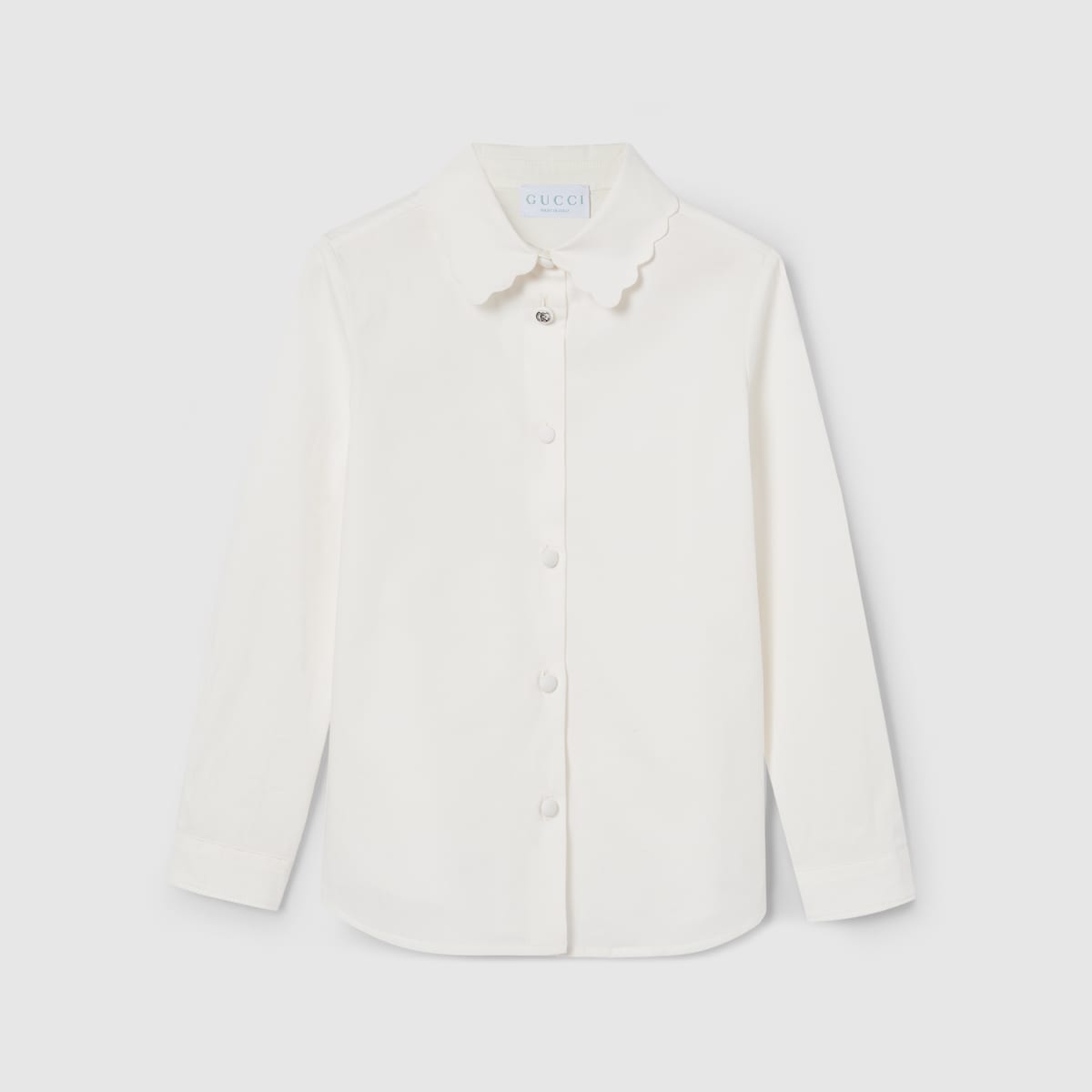 Children's cotton shirt in white - thumbnail 4