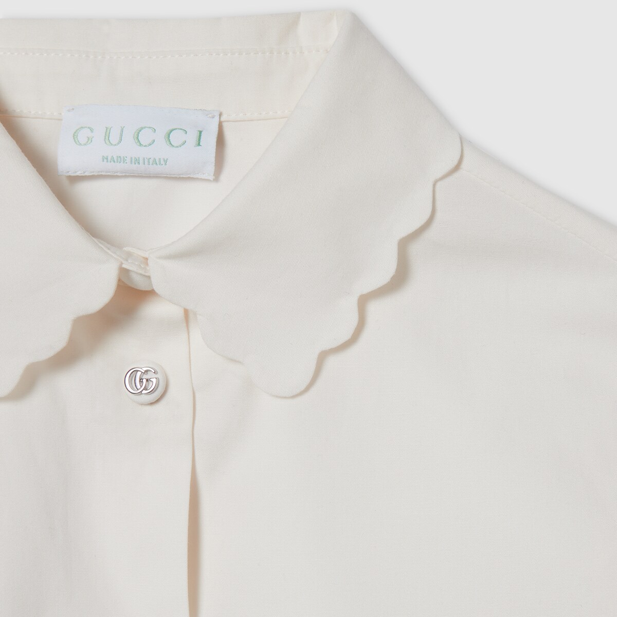 Children's cotton shirt in white - thumbnail 2