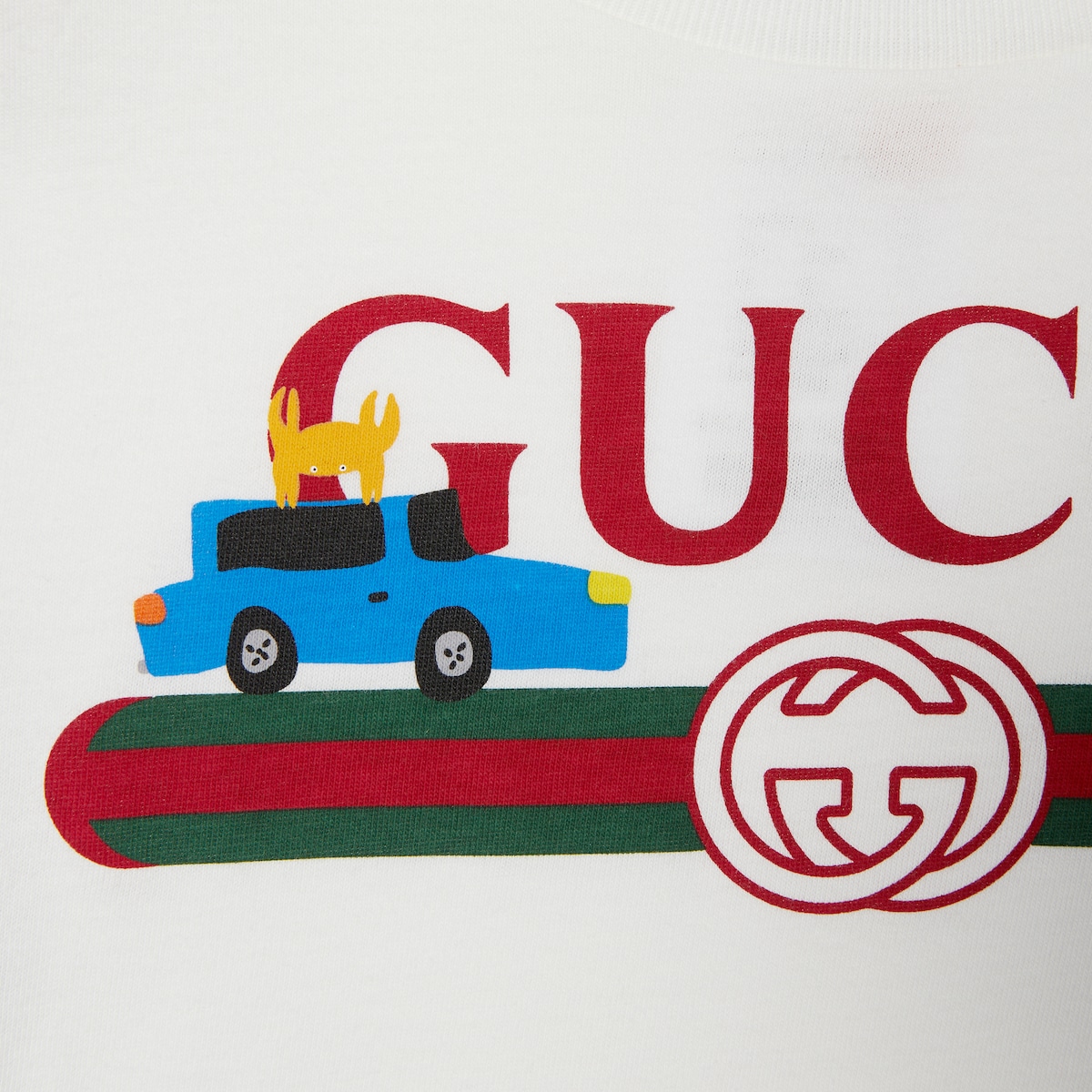 チルドレンズ〕プリント コットン Tシャツ ・ホワイト＆ライトグレー