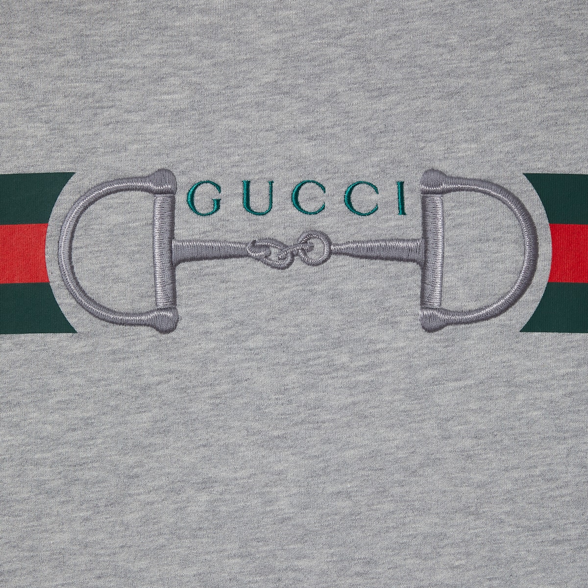 Cotton jersey sweatshirt with print in grey | GUCCI® US