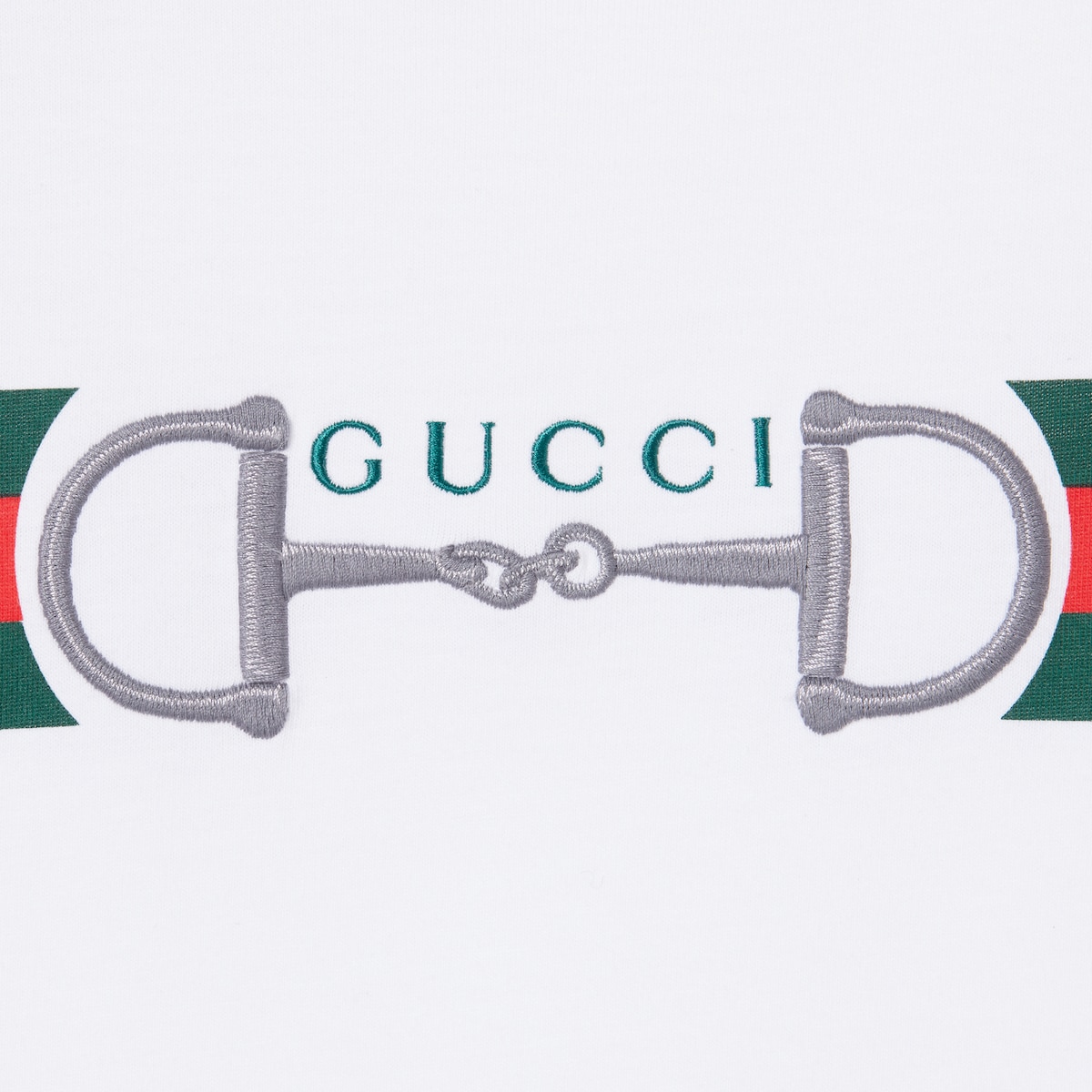Cotton jersey T-shirt with embroidery in white | GUCCI® US