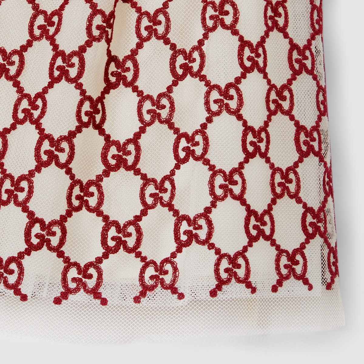 Children's GG nylon skirt in red and off white