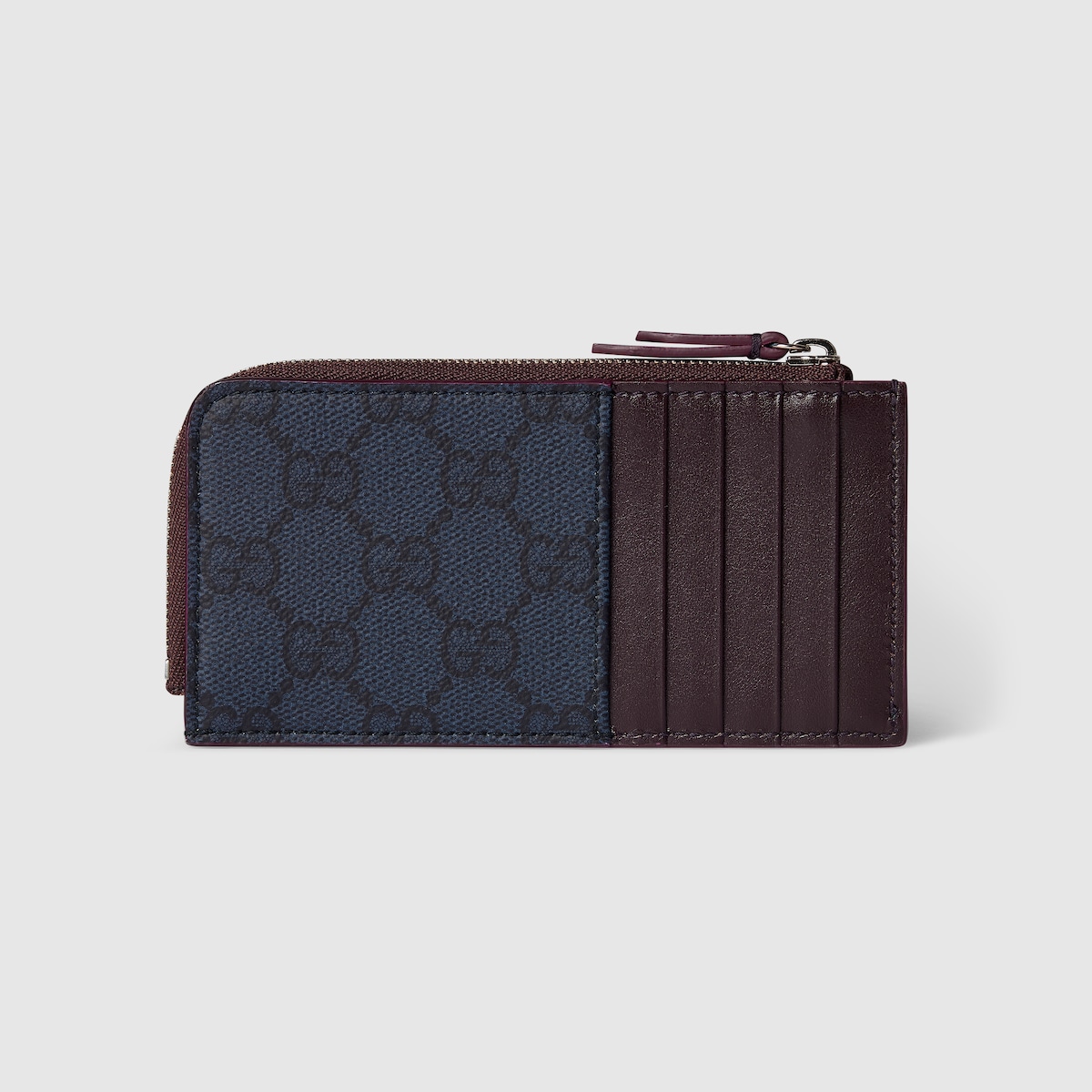 GG ジップカードケース ボルドー トリム ・ダークブルー GGスプリーム