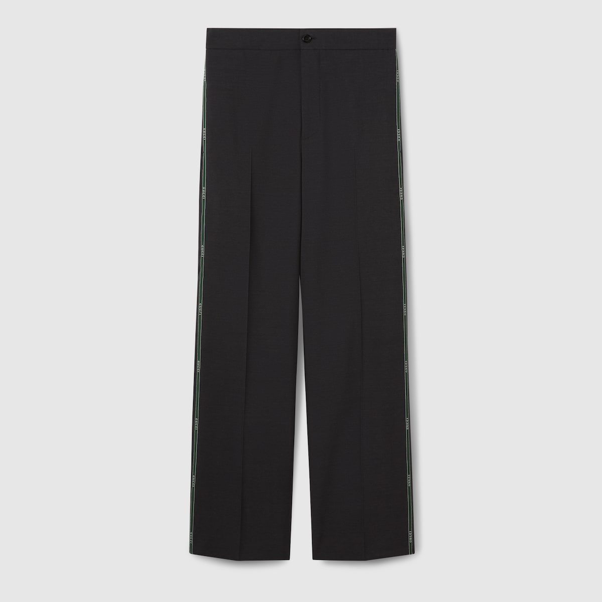 GUCCI パンツ Wool pant with Gucci selvedge detail in dark grey | GUCCI® US