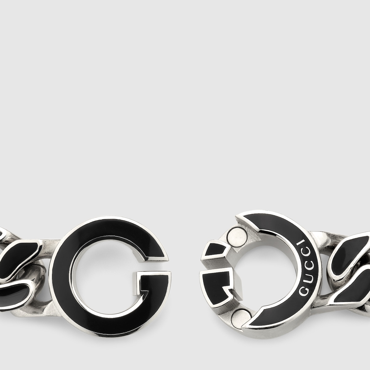 Gucci Interlocking chain bracelet in palladium-toned brass | GUCCI® US