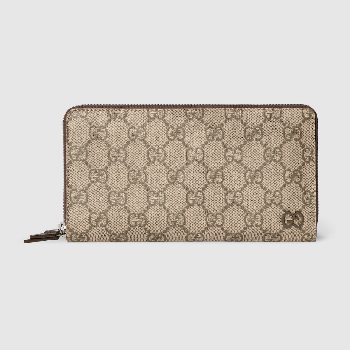 Brown interior GG zip around wallet in beige and brown GG Supreme - thumbnail 4