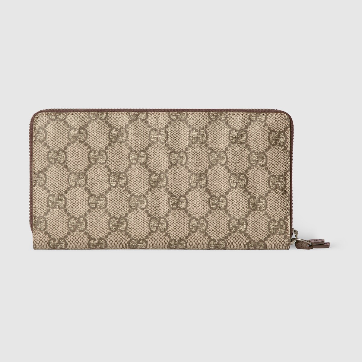 Brown interior GG zip around wallet in beige and brown GG Supreme - thumbnail 3