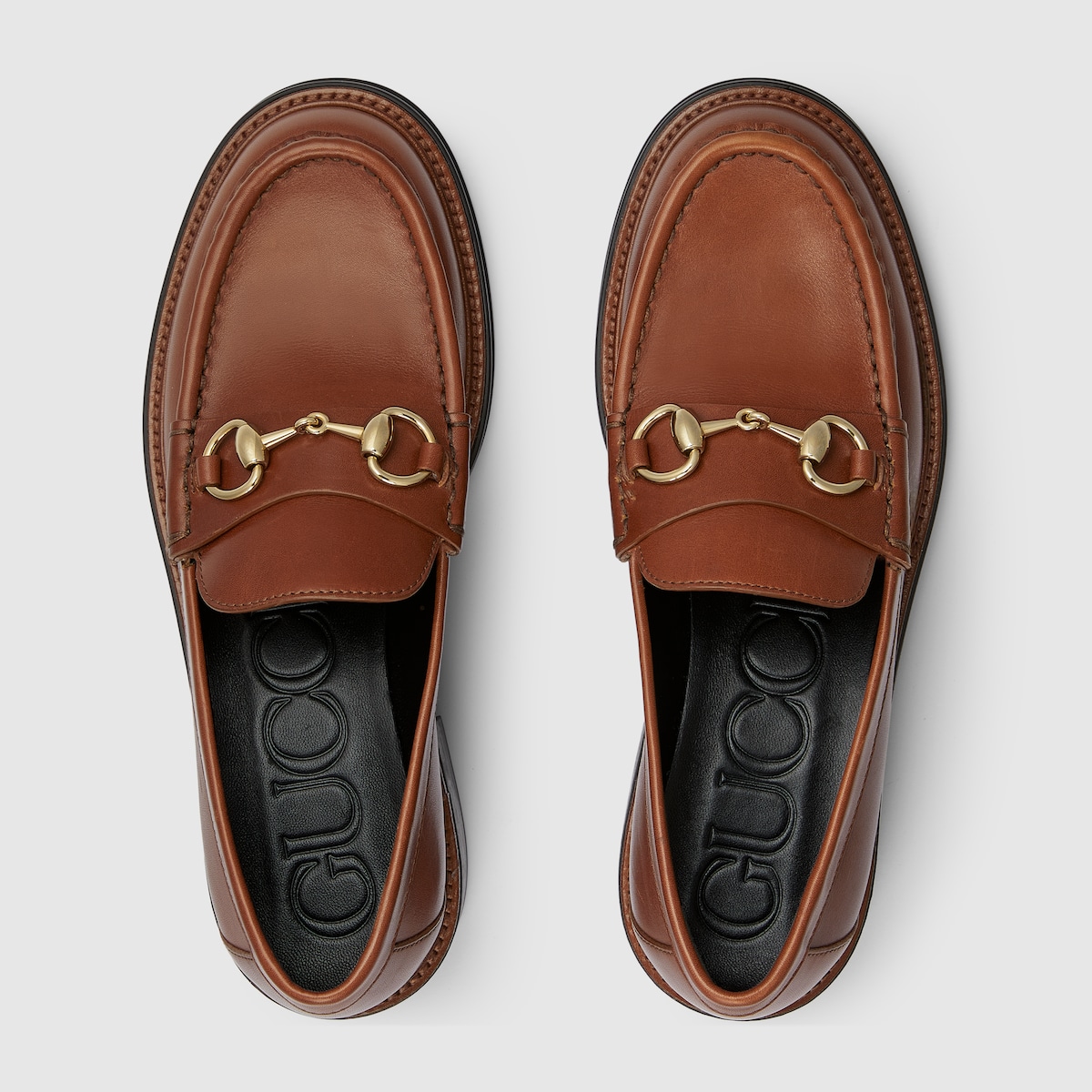Women's Gucci Horsebit loafer in brown leather - thumbnail 5