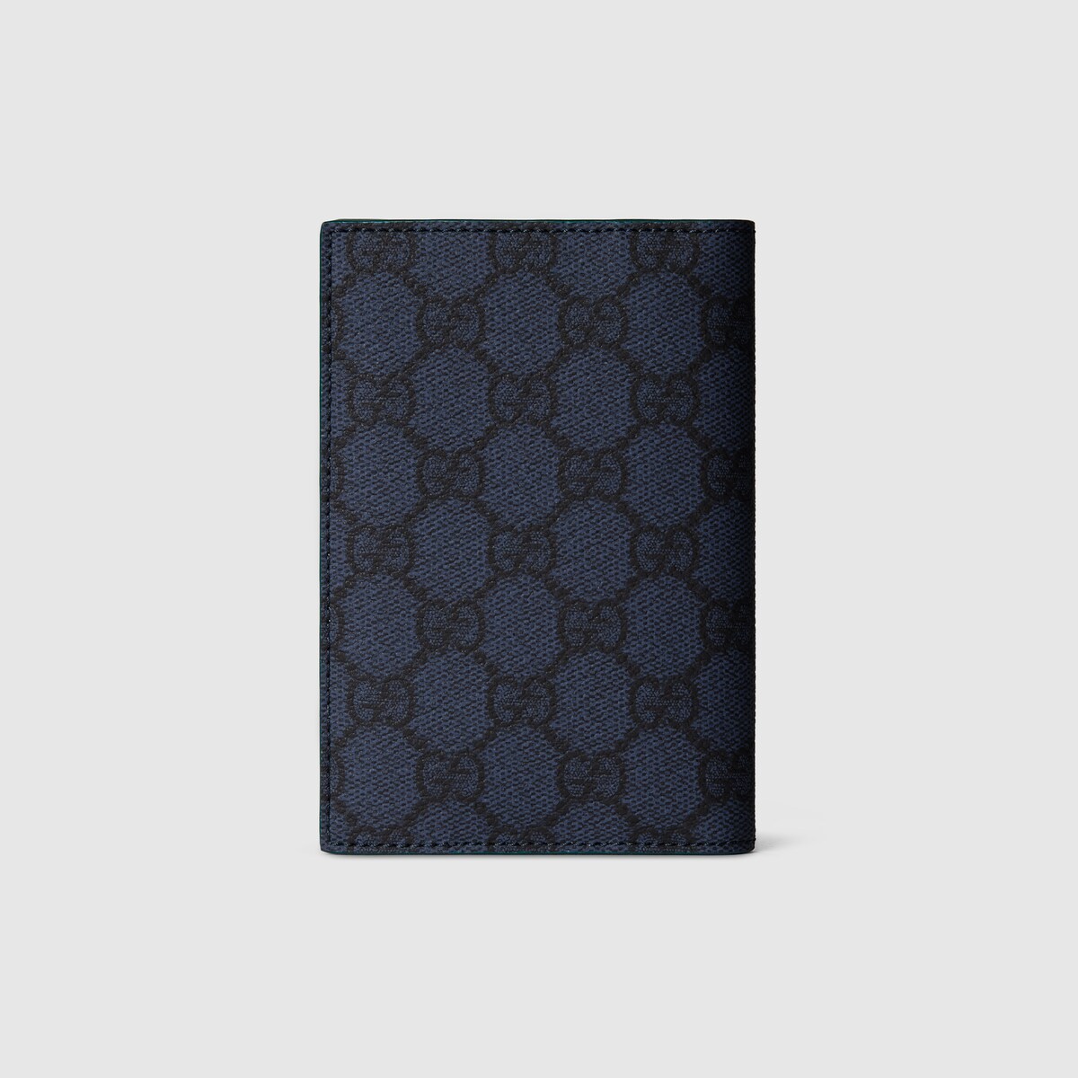 Green interior GG passport case in dark blue GG Supreme