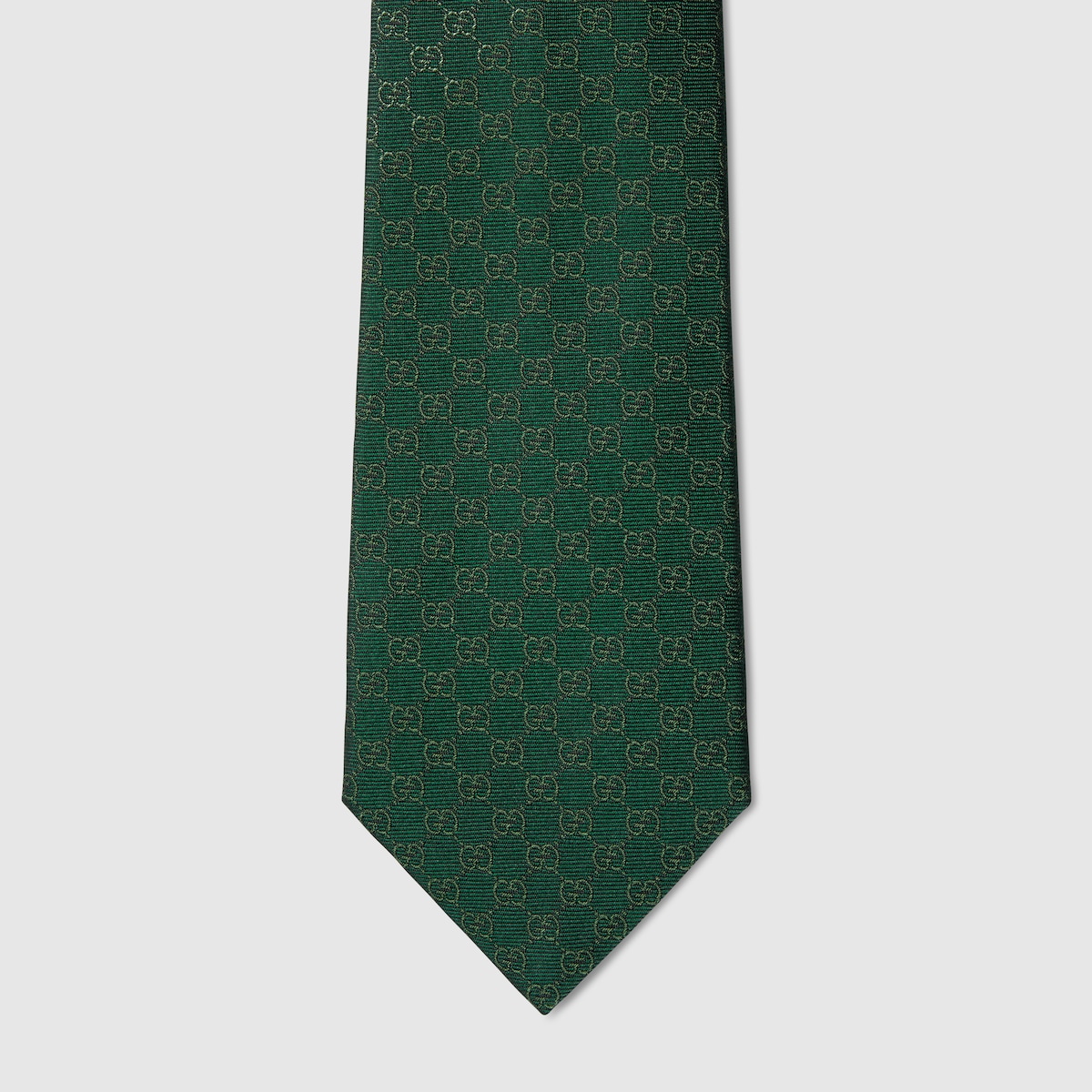 GUCCI グリーン シルク ネクタイ 緑 GG柄 GG シルクジャカード ネクタイ ・グリーン＆ライトグリーン