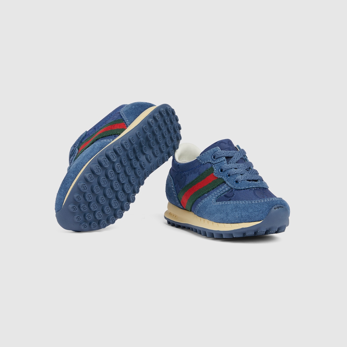 Toddler Gucci Re-Motion sneakers in blue GG nylon and suede - thumbnail 3