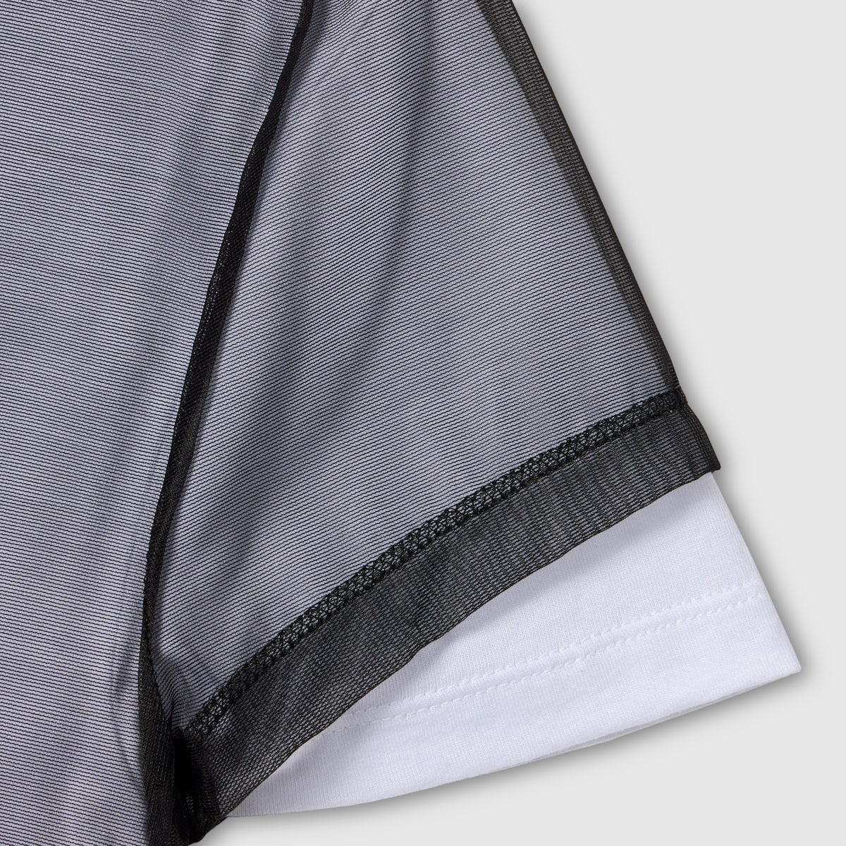 Double layered jersey T-shirt with print in white