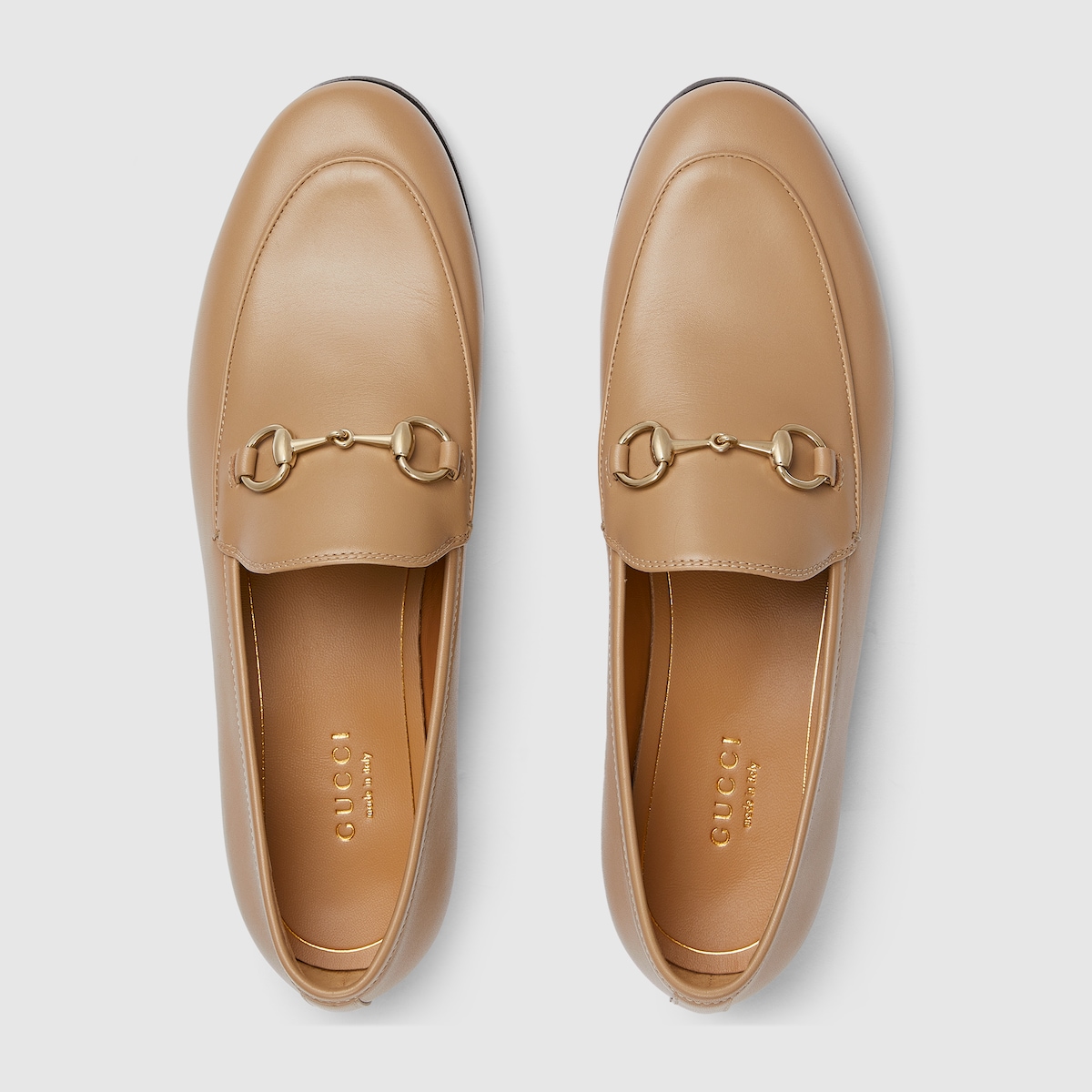 Women's Gucci Jordaan loafer in beige leather - thumbnail 3