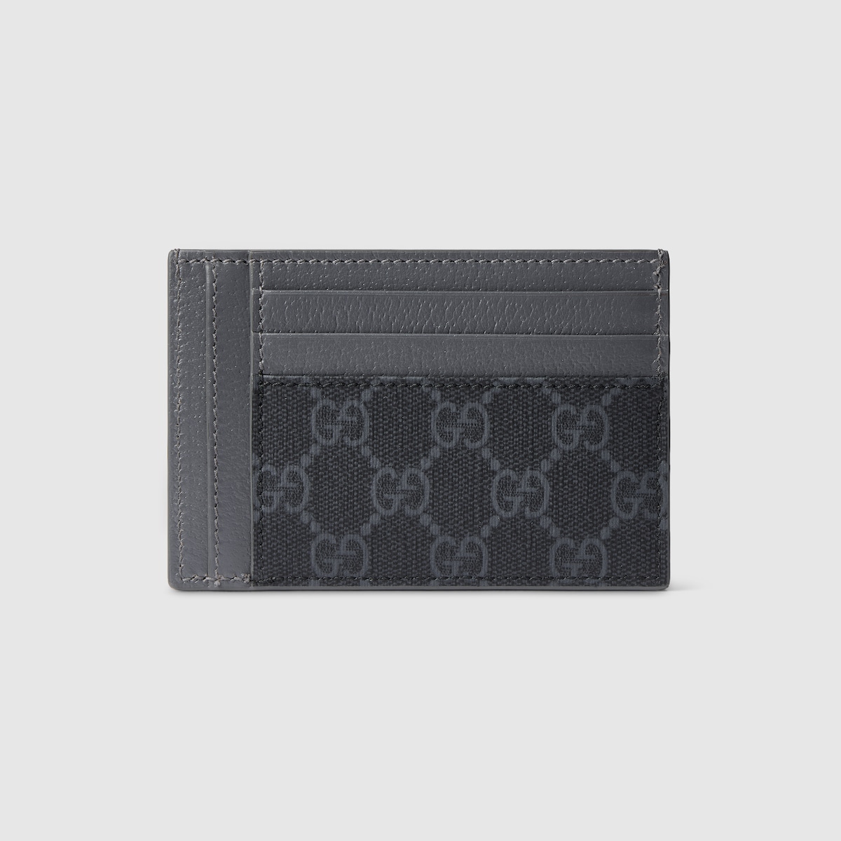 Grey trim GG card case in black GG Supreme | GUCCI® US