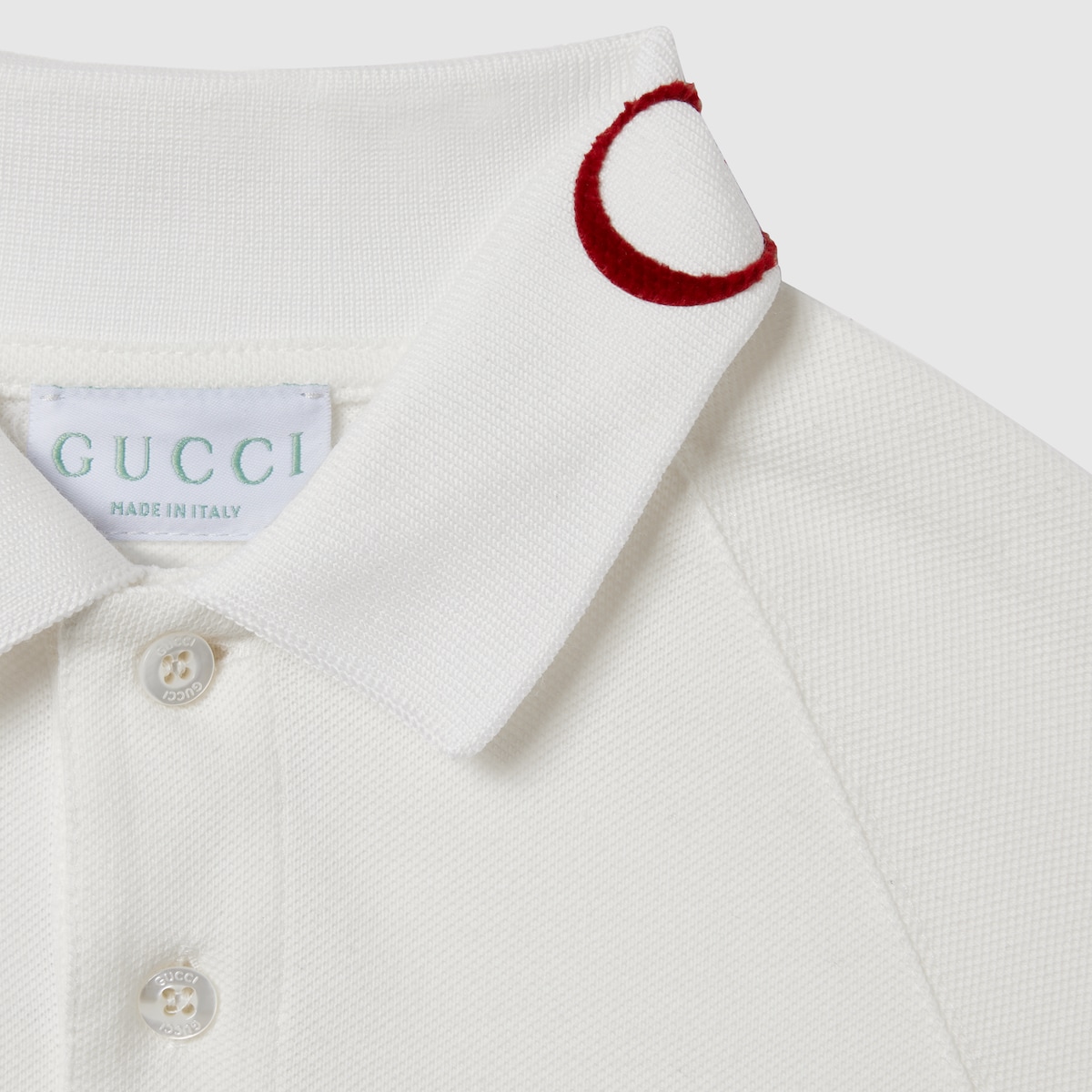 Children's stretch cotton polo shirt in white