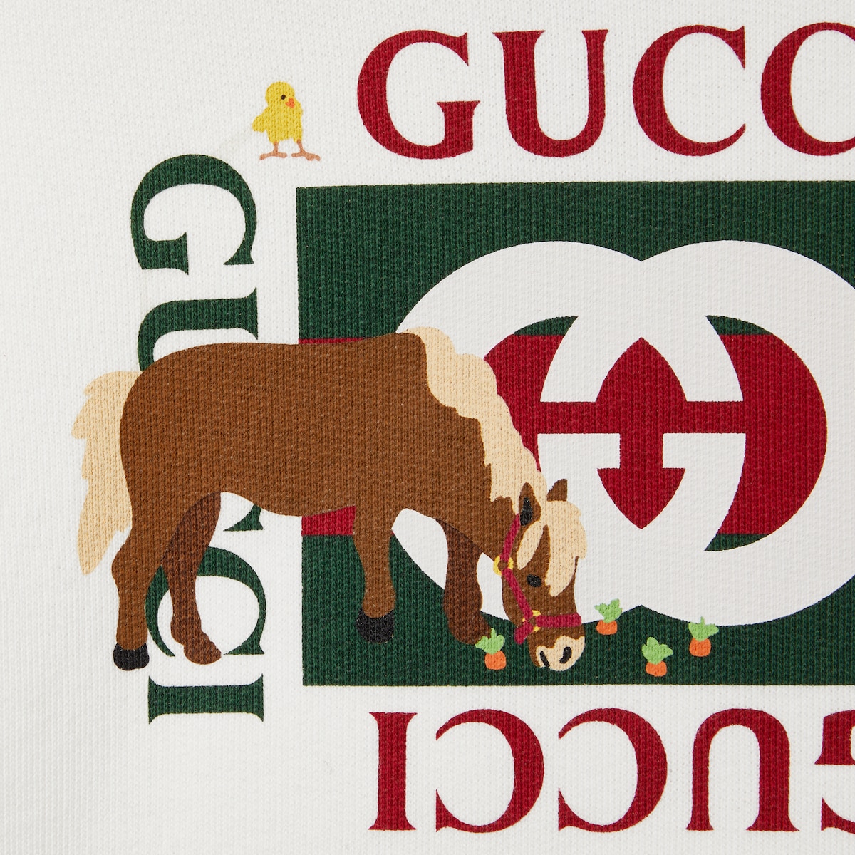 Baby cotton sweatshirt with print in white | GUCCI® CA